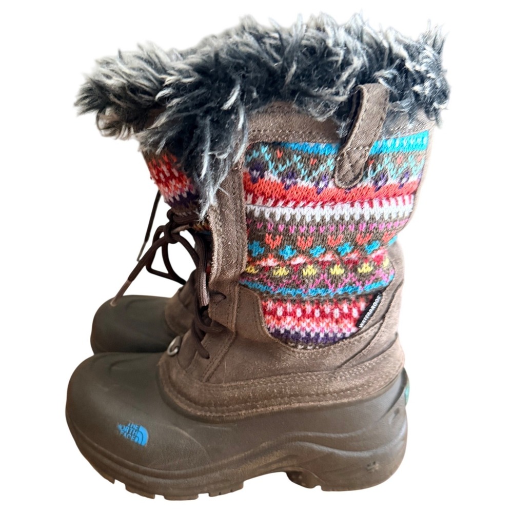The North Face Boots Girls 1 Shellista Brown Multi Waterproof Heatseeker EUC